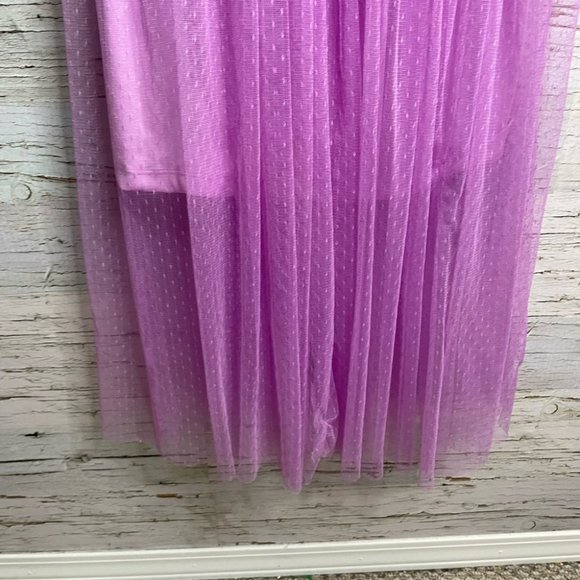 Design lab purple tulle dress ruched size medium - Picture 4 of 10